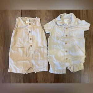 Carter's Beige Baby Romper Set